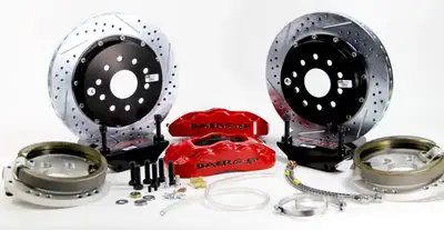 Baer Brake Systems Brake System 14 Inch Rear Pro+ w/Park Brake Red Ford 9 Inch 5 on 5 Big Bearing BAER Brakes