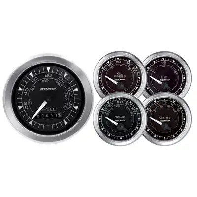 AutoMeter 5 Pc. Gauge Kit, 3-3/8 In. & 2-1/16 In., Elec. Speedometer, Chrono