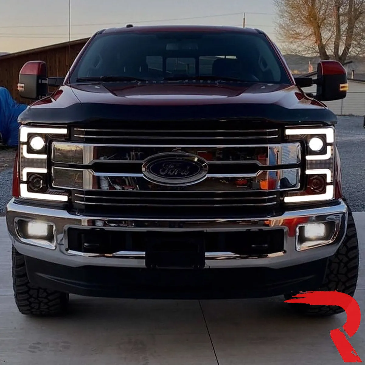 Ford Superduty 17-19 F250f350f450f550 Projector Headlights w Ultra High Power Smooth White Oled DRL And High Power a product image