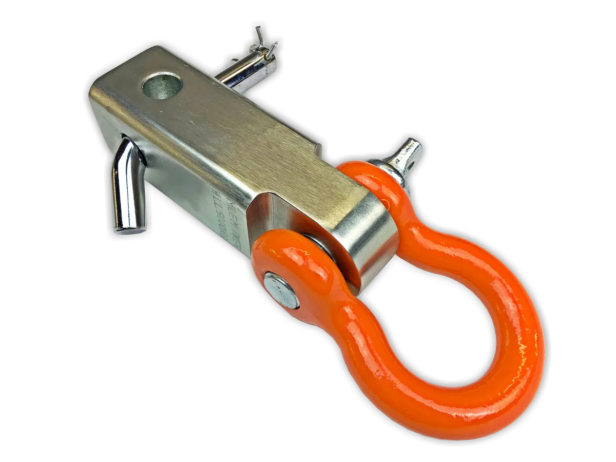 D Ring Hitch Receiver 3/4 Inch Steel Orange Zinc Coated Dual Sided Mounting Mile Marker product image