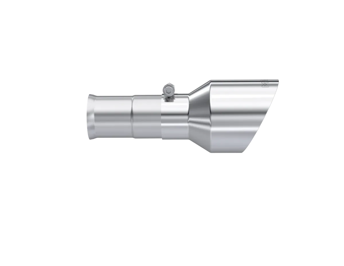Armor Pro Exhaust Tip; 3 in. Inlet Diameter; 5 in. Outlet Diameter; Dual Wall; Angle Cut; T304 Stainless Steel; Sold In Pairs; product image