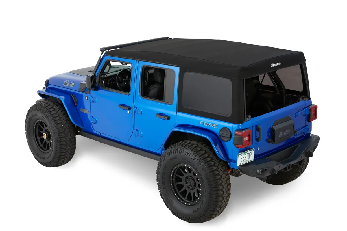 Jeep Soft Top Supertop Squareback Soft Top For Jeep 2018-Current Wrangler JL 4 Door Black Diamond Bestop product image