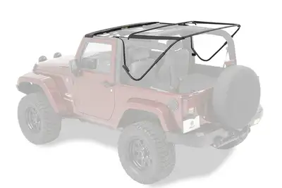 Bestop 0718 Wrangler 2DR Replacement Bows& Frames Kit For 1018 Supertop nx or Factory Cable Topblack