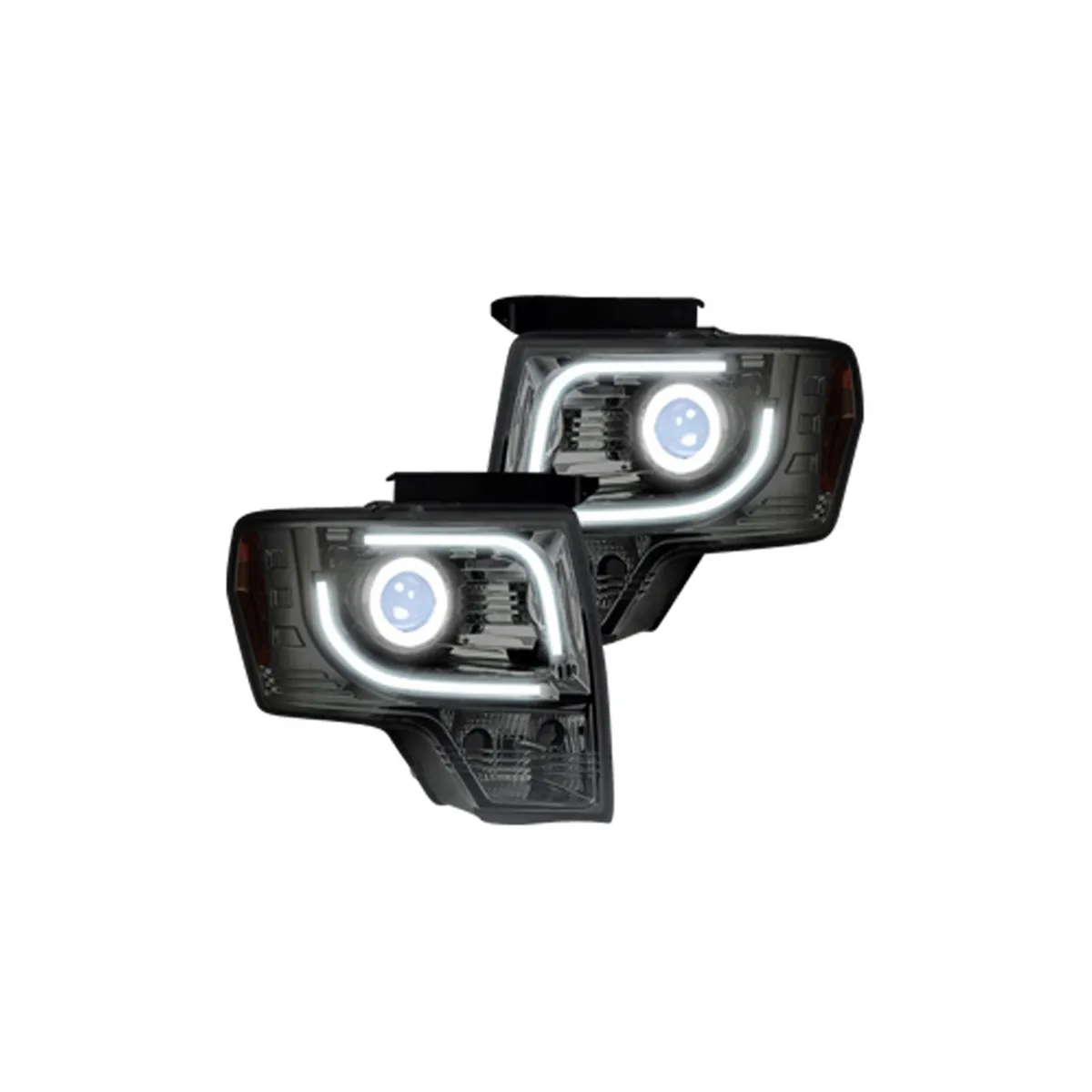 Ford F150 And Raptor 09-14 Projector Headlights w Ultra High Power Smooth Oled Halos And DRL Attn Does Not Fit 13-14 product image