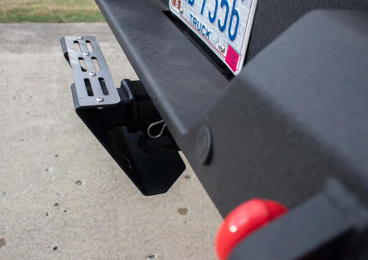 Hitch Mounted Step for 2 Inch Receiver Black Powdercoat Steel Fishbone Offroad product image
