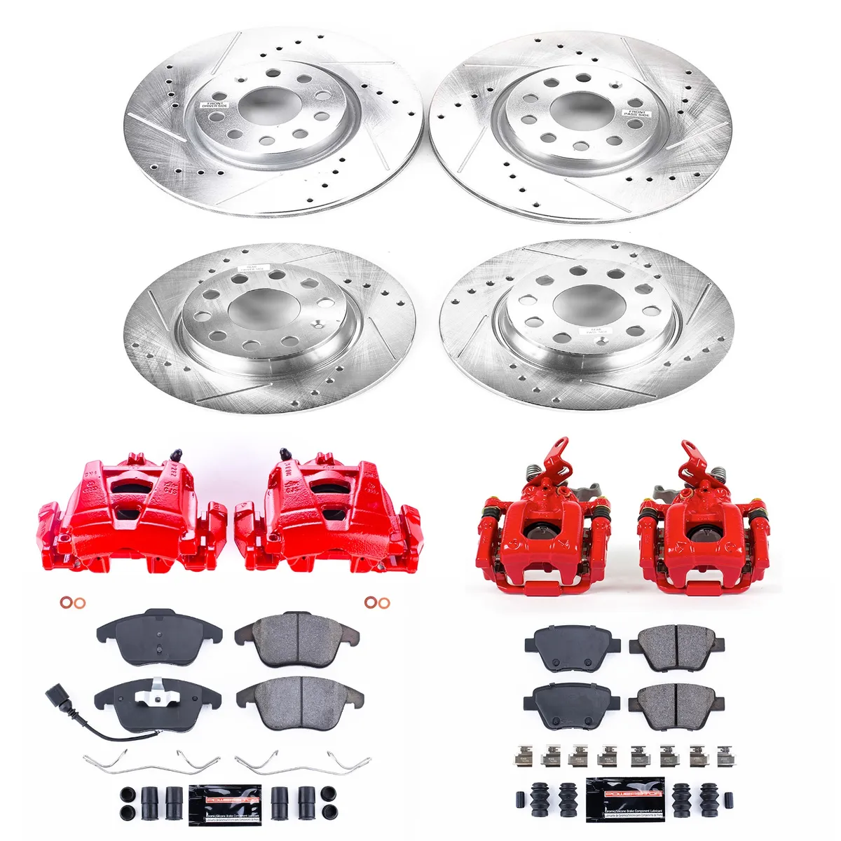 Z23 Evolution Sport Upgrade Kit: Drilled/Slotted Rotors; Carbon-Fiber Ceramic Pads; Powder Coated Calipers product image