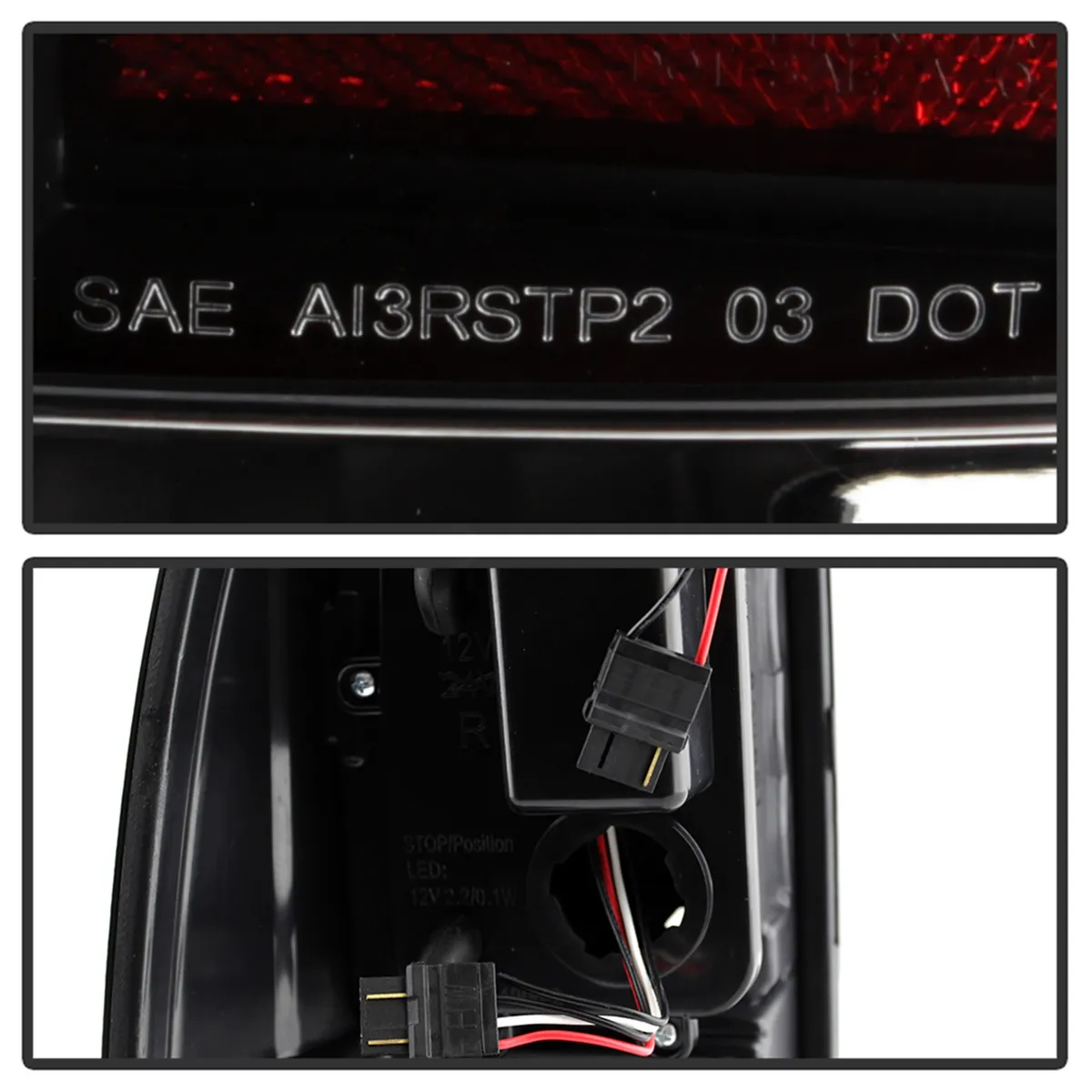 XTune Light Bar LED Tail Lights; Black; Not Compatible w/Factory Equipped LED Tail Lights; product image
