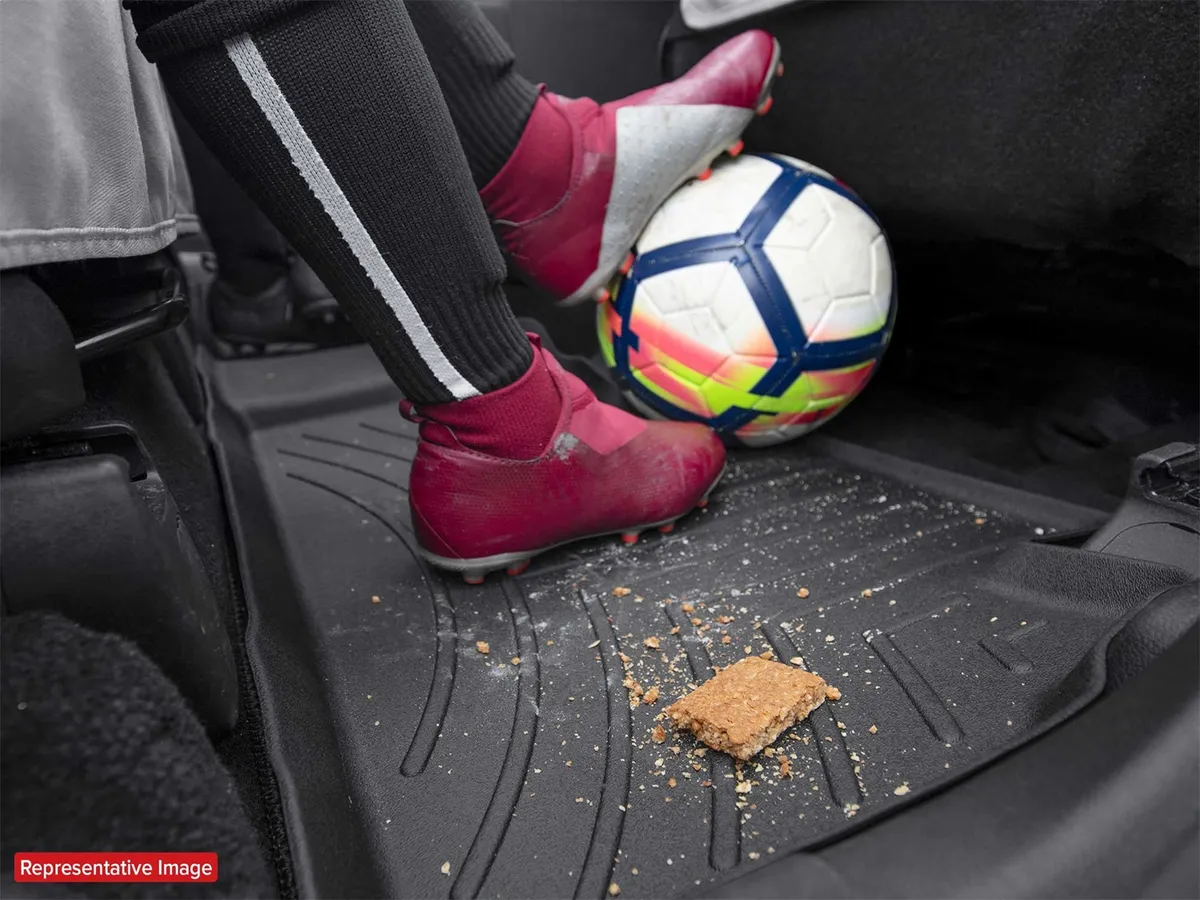 2008 + Chrysler Town and Country Black Rear FloorLiner Fits vehicles with Stow n Go Seating Only covers 2nd and 3rd row / 2008 + Dodge Caravan Black Rear FloorLiner Fits vehicles with Stow n Go Seating Only covers 2nd and 3rd row product image