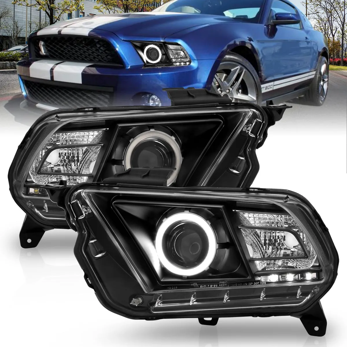 1014 Mustang Projector Halo Black Clear(Ccfl Headlights Driver/Passenger product image