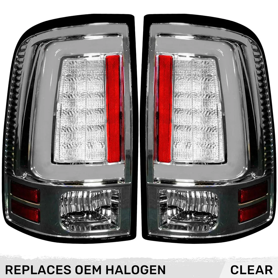 Dodge 09-18 RAM 1500 And 10-18 RAM 25003500 Oled Tail Lights Replaces Factory OEM Halogen Tail Lights - Smoked Lens product image