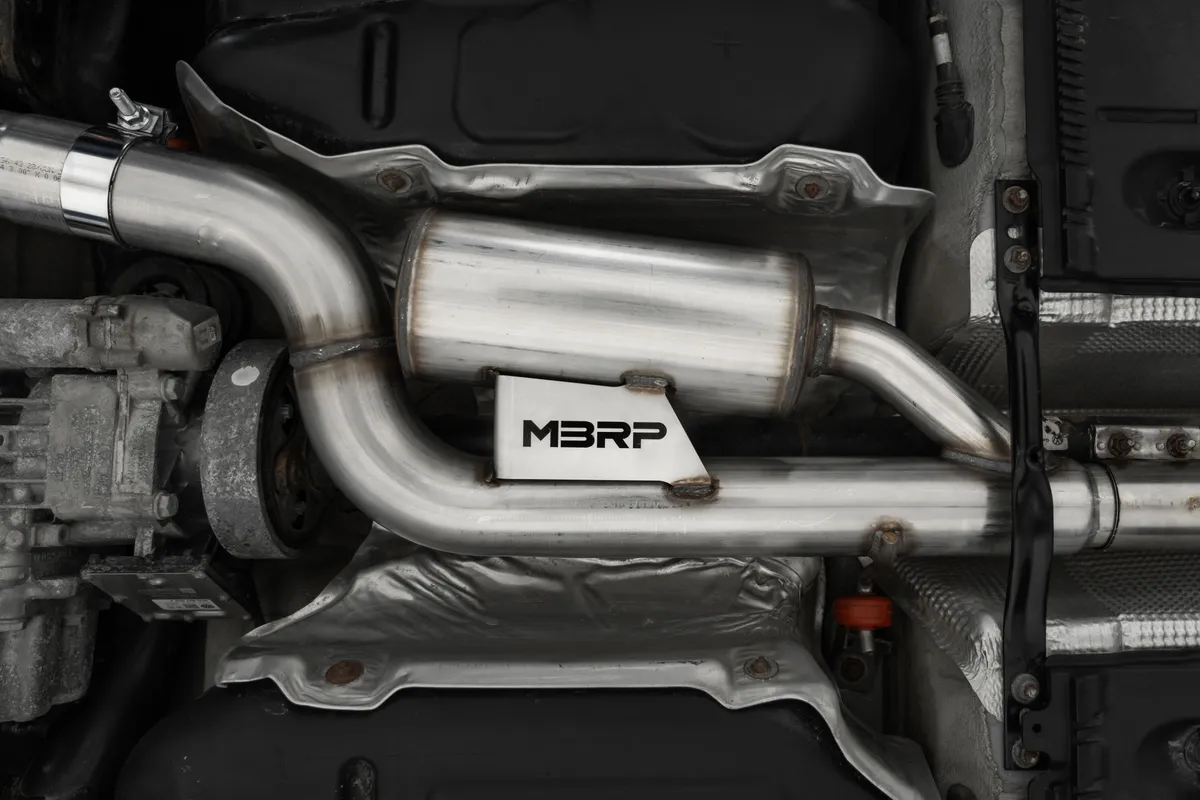 MBRP Exhaust 2017-19 Volkswagen Golf Sportwagen and Alltrack 1.8T Armor Pro T304SS 3 Inch Cat-Back, 2.5 Inch Dual Split Rear, Carbon Fiber Tips, Factory Through Bumper MBRP