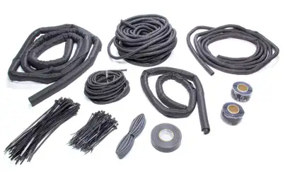 Painless Wiring Classic Braid Chassis EFI Kit; Incl. 1/8 - 1 in. Size Self-Wrapping Split Braided Wiring Looms/1/2-3/8 in. Size Heat Shrink/Tie Wraps/Electrical Tape/Stretch And Seal Tape;