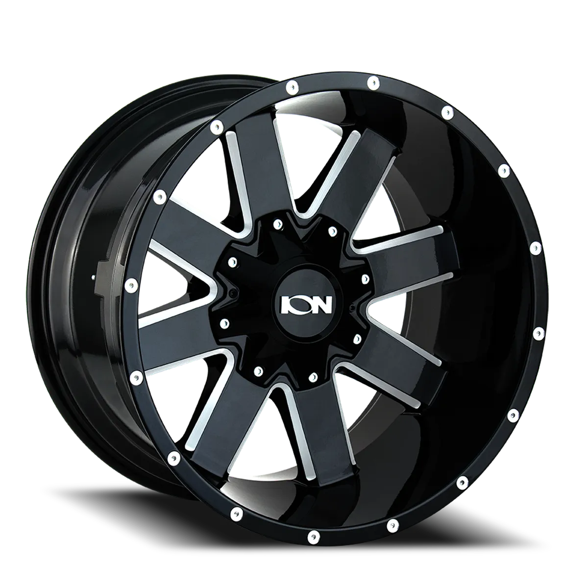Cast Aluminum Wheels 141 GB 20x9 Milled Spokes Gloss Black 8 On 180 Bolt Pattern 0 Offset ION Wheels product image