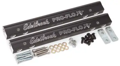 Edelbrock Edelbrock 3644 Fuel Rail Kit for Big-Block Chrysler 413-440 -6 AN in Black Finish