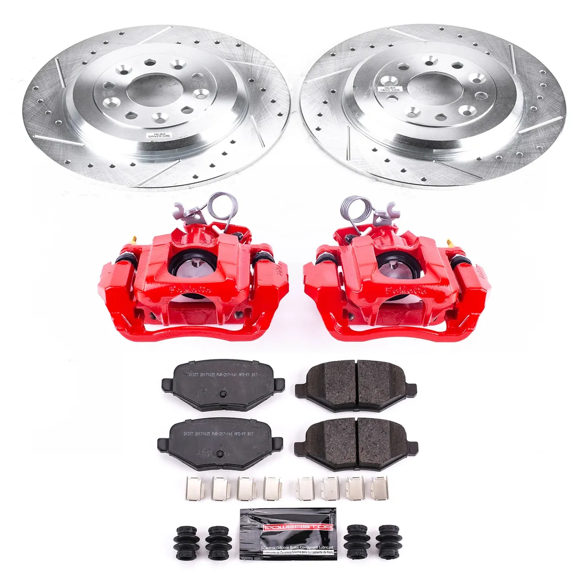 Z23 Evolution Sport Upgrade Kit: Drilled/Slotted Rotors; Carbon-Fiber Ceramic Pads; Powder Coated Calipers product image