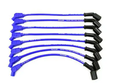 Taylor Cable Taylor Cable LS Engines Race Fit 10.4mm 409 Series Spark Plug Wire Set 11.75" Lengths Truck Header Fitment - Blue - 135° Spark Plug Boot Angle - 79614