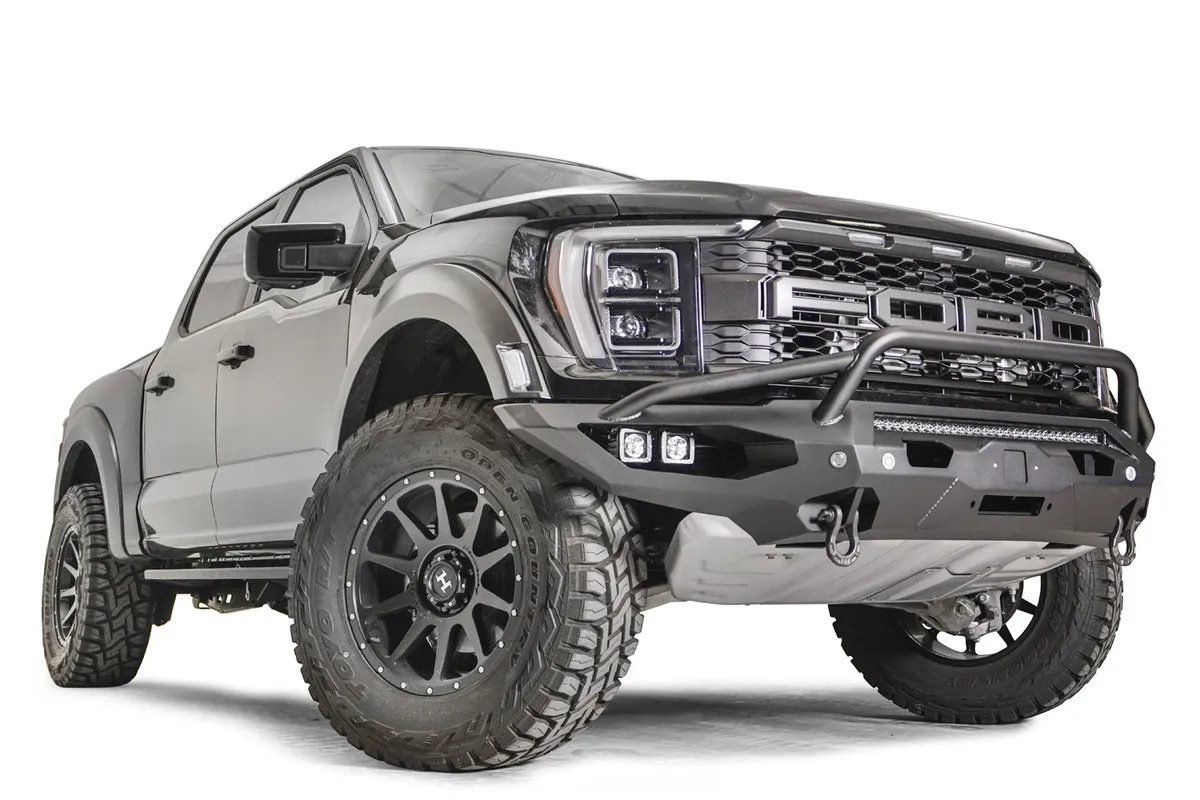 Matrix Front Bumper; 2 Stage Black Powder Coated; w/Pre-Runner Guard; ACC Compatible; product image