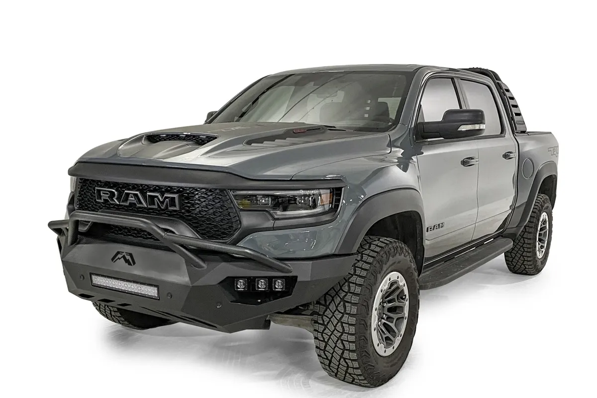Vengeance Front Bumper; Pre-Runner Guard; Sensor Compatible; 2 Stage Matte Black Powder Coat; product image