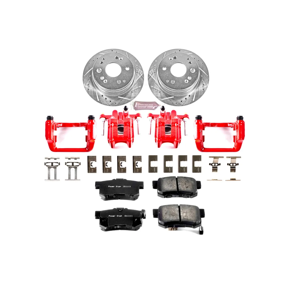Z23 Evolution Sport Upgrade Kit: Drilled/Slotted Rotors; Carbon-Fiber Ceramic Pads; Powder Coated Calipers product image