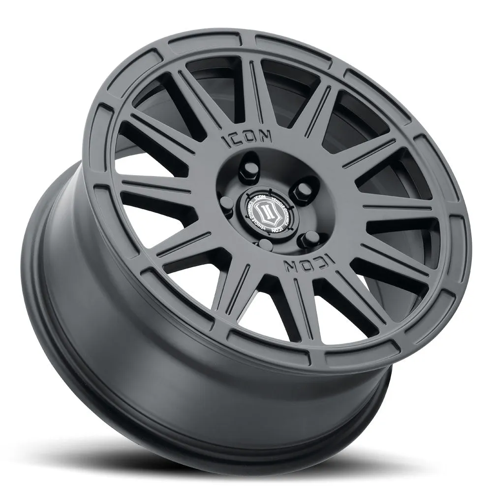 ICON Alloys Ricochet, Satin Black, 17 x 8 / 5 x 100, 38mm Offset, 6" BS product image