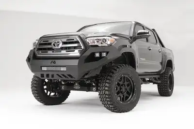 Fab Fours Vengeance Front Bumper; 2 Stage Black Powder Coated; No Guard;