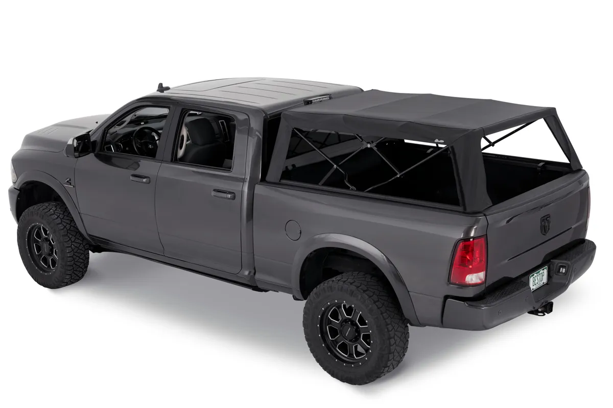 Supertop Truck Bed Cap 2 For Dodge 2009-10 Ram 1500 6.5 Foot Black Diamond PVC Coated Sailcloth No Drill Bestop product image