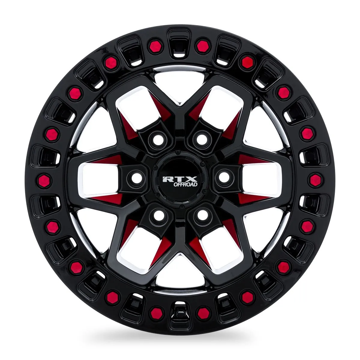 Zion 18x9 5x127 Et15 Cb71.5 Gloss Black Milled Red product image