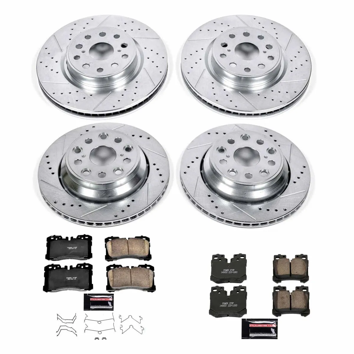Z23 Evolution Sport Upgrade Kit: Drilled/Slotted Rotors; Carbon-Fiber Ceramic Pads W/Hardware; Pad Sensors product image