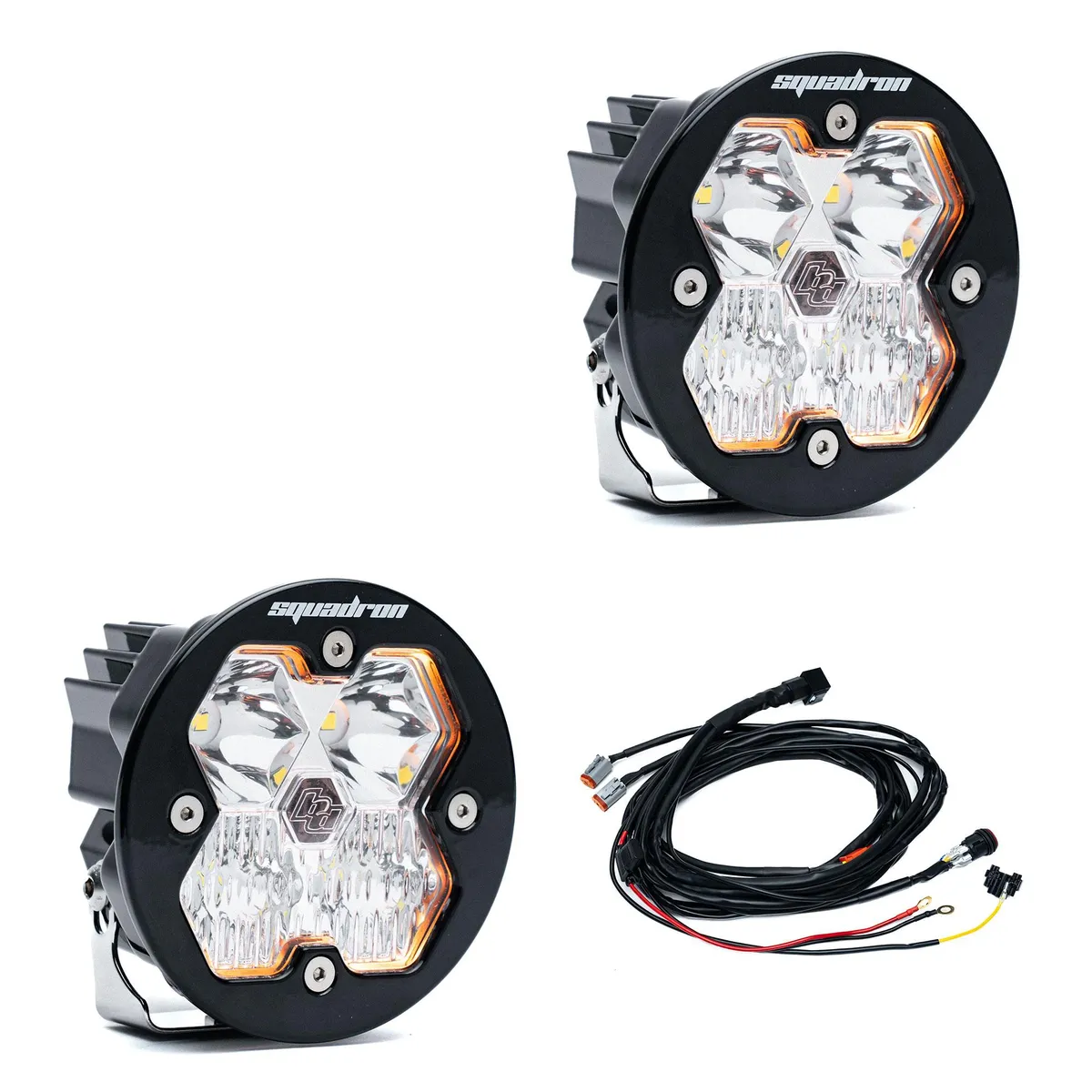 Squadron-R 2.0 Sport Black LED Auxiliary Light Pod Pair Universal Clear Driving/Combo Baja Designs product image