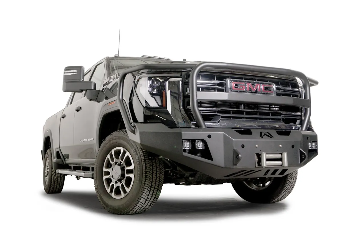 Premium Winch Front Bumper; w/ Full Guard; 2 Stage Black Powder Coat; w/ Sensor; product image