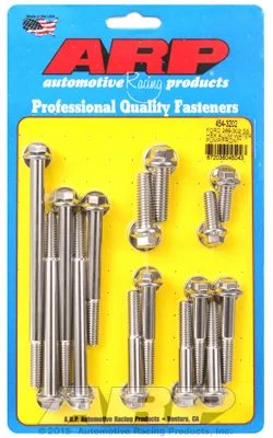 ARP Auto Racing Ford 289-302 SS hex aluminum water pump and front cover bolt kit
