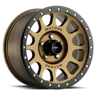 Method Race Wheels Aluminum Wheels 20x9 NV MR305 Bolt Pattern 5 On 150 Offset 25 Lip Size 1.42 Method Bronze BRZ Black Street Loc Method