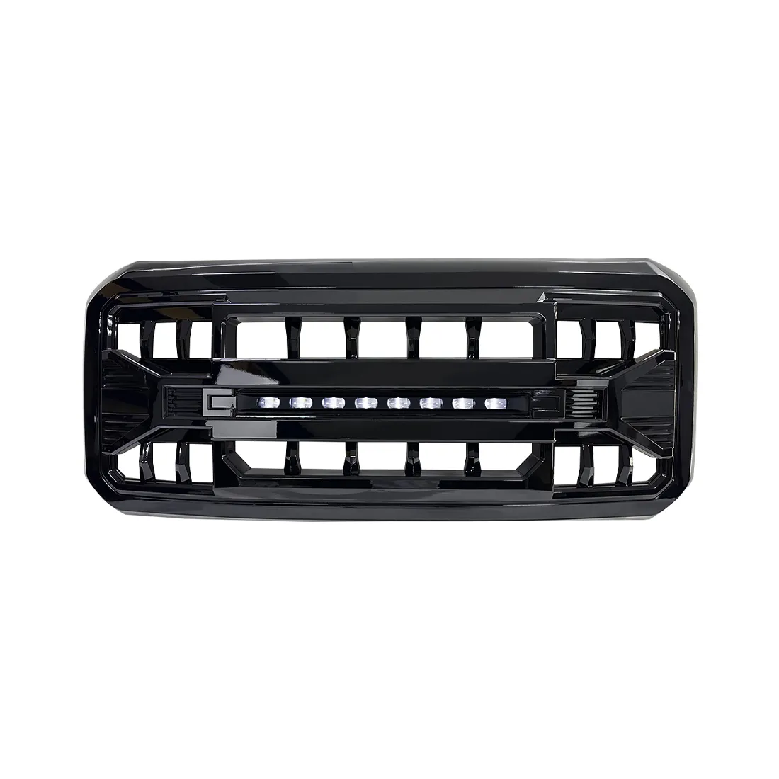 Armor Grille W/ Off-Road Lights - Glossy Black For 2011-2016 Ford F250/ 350/ 450/ 550 Super Duty product image