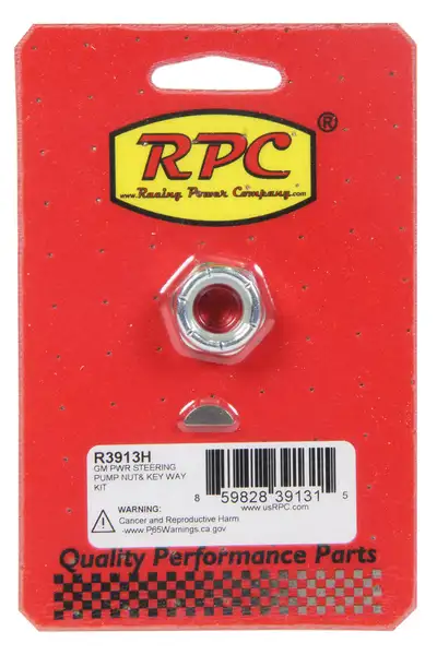 Racing Power Company GM Power Steering Pump Nut and Keyway Kit