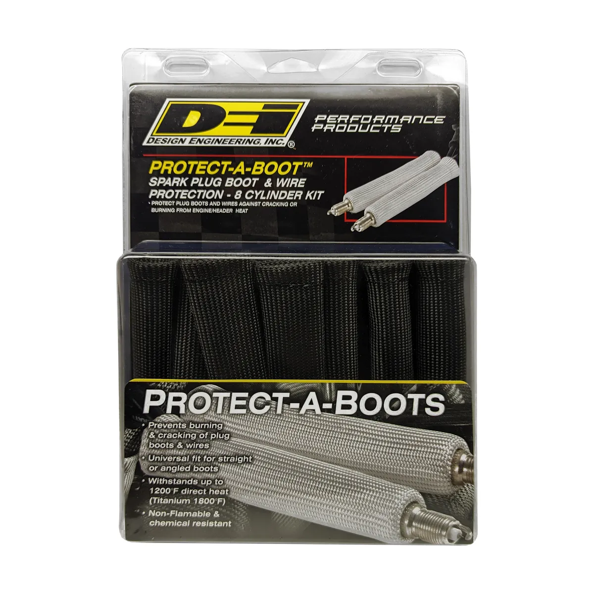 DEI PROtect-A-Boot 6in Spark Plug Boot PROtectors - Black 8-Pack product image