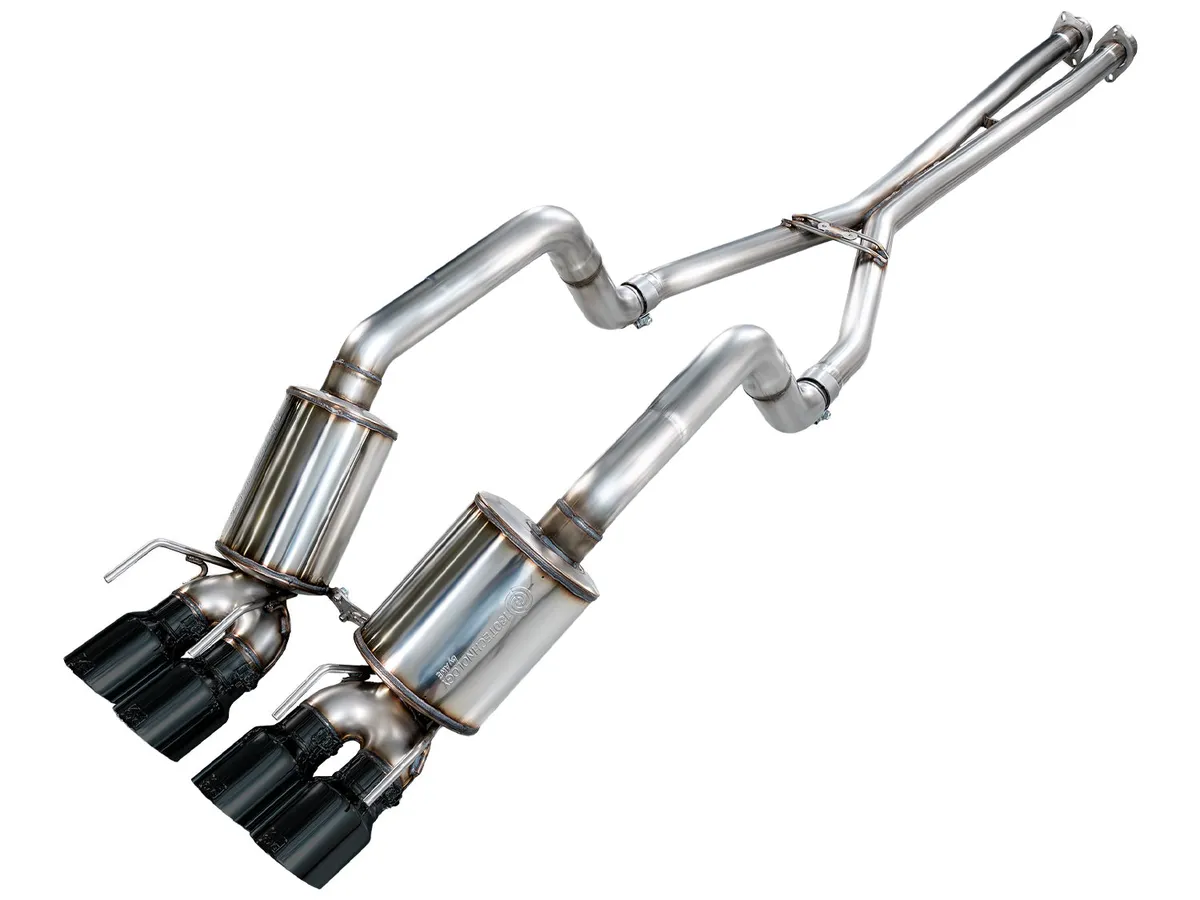 AWE Touring Edition Axleback Exhaust for C6 Chevrolet Corvette 6.0L (2005-2007) and 6.2L (2008) - Diamond Black Tips 3015-43660 product image