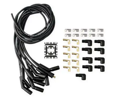 ACCEL Spark Plug Wire Set - Universal - 135 Deg Black Ceramic Boots - 9002CK, Spark Plug Wires, Pro Fit Ceramic, Spiral Core, 8mm, Black, Set