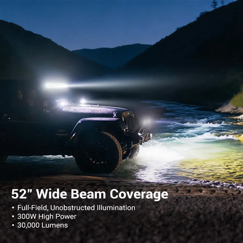 "52"" Jeep Light Bar & Pods & Brackets for 2018-Later Wrangler JL JLU & Gladiator | Prevail Series" product image