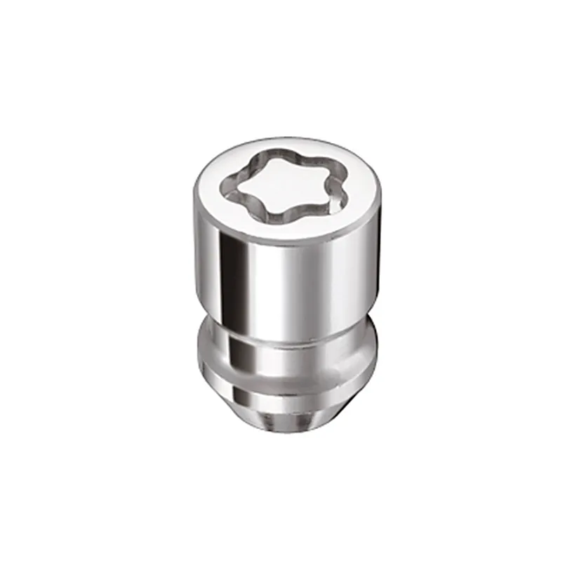 Wheel Lock Set M12x1.25 Nut Cone Seat Dual 19mm & 21mm Hex 1.28 in Oal Chrome product image