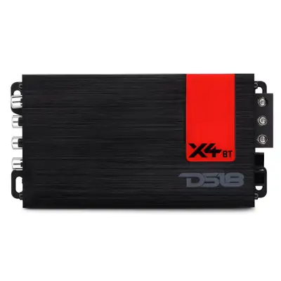 DS18 4-Channel | 2 x 220 @ 4Ω Bridge | 4 x 140 @ 2Ω | 4 x 70 @4Ω Watts RMS | Built-in BT Audio Receiver