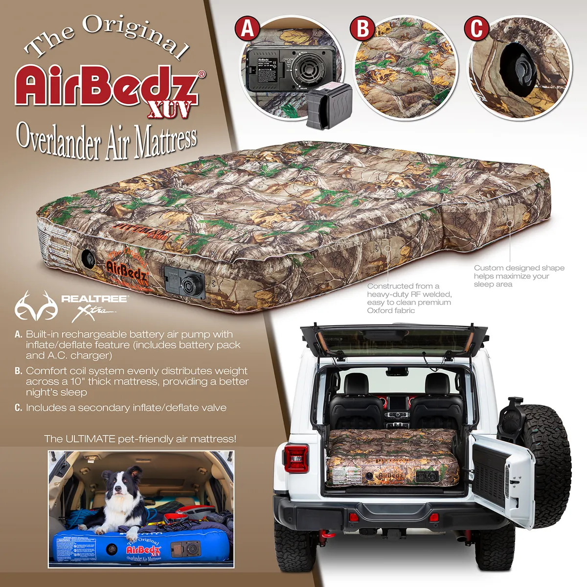 AirBedz PPI-CMO_XUV SUV Jeep, Suv & Crossover Air Mattress w/ Built in Pump & Rechargeable Battery product image