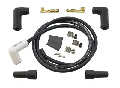 ACCEL 90 Degree Universal Ceramic Booted Single Wire Replacement Kit - 8mm Extreme 9000 single wire replacement kit for 90 degree spark plug boots.