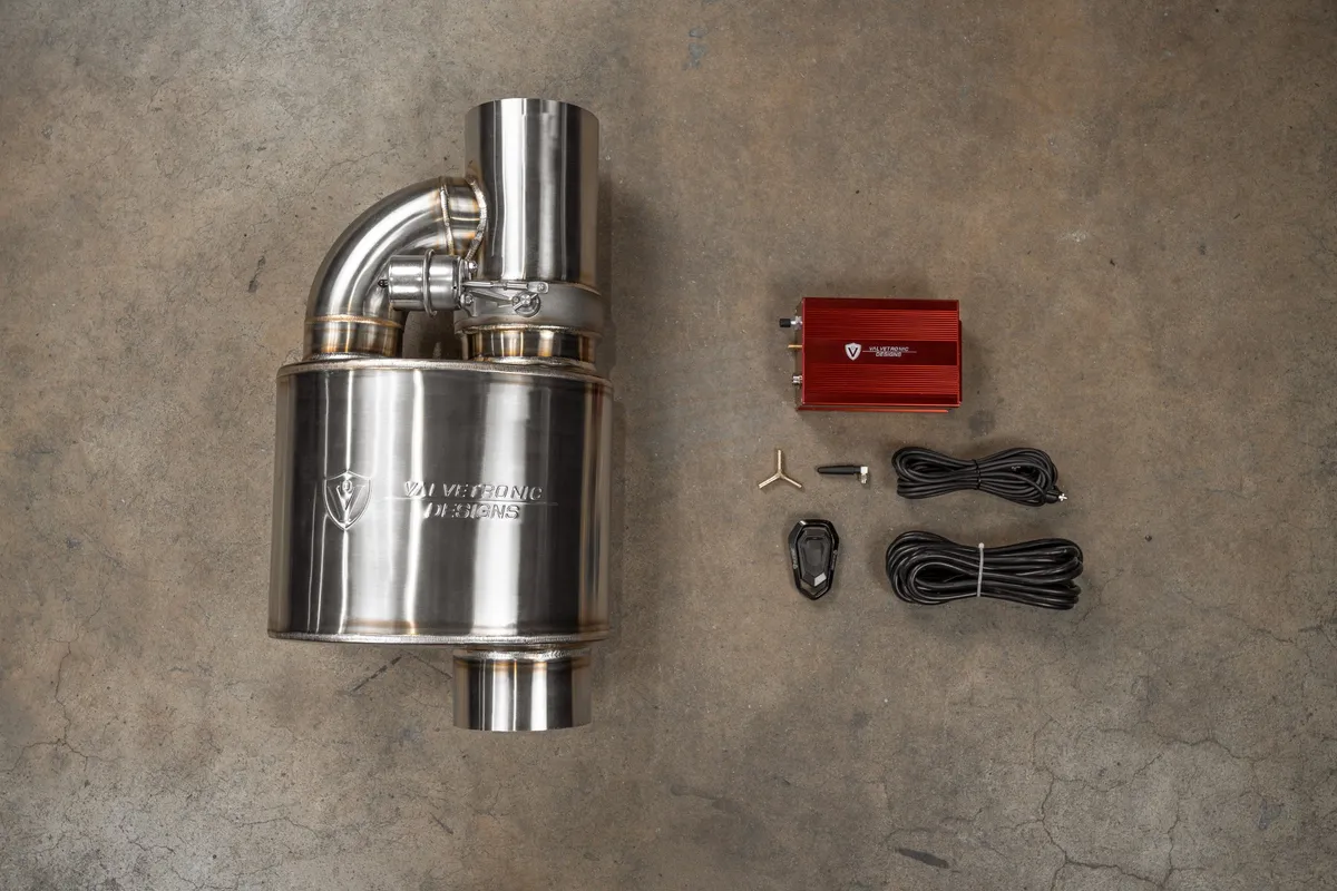 Universal Muffler Kit, Single Inlet Single Outlet, 76MM 3.0 Inch 1 Muffler Valvetronic Designs product image