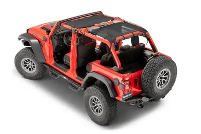 MasterTop ShadeMaker Freedom Mesh Bimini Top Plus 18-Present JLU Jeep Wrangler 4 Dr Black MasterTop