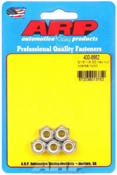 ARP Auto Racing 5/1618 ss Coarse Nyloc Hex Nut Kit