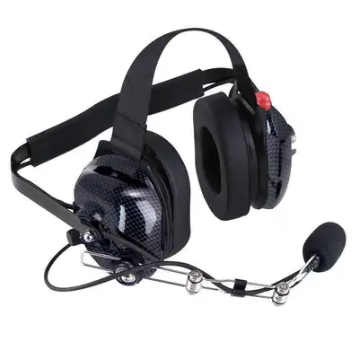Rugged Radios H42 Behind The Head (Bth) Headset For 2way Radios (Carbon Fiber)
