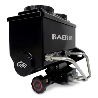 Baer Brake Systems Bear Brakes Remaster Master Cylinder Assembly And Proportioning Valve, Kit, Black, 1-1/8 Inch Bore 1-1/8 In. Bore, Left Ports, Black Master Cylinder, Prop Valve And Pre-Bent Hardlines With 3/8 In. Inverted Flare Fittings Baer Brakes