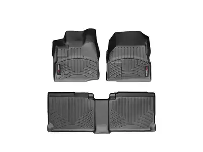 Weathertech 2011 - 2011 Chevrolet Equinox Black Front and Rear Floorliners Fits models with Dual Floor Posts retention devise / 2011 - 2011 GMC Terrain Black Front and Rear Floorliners Fits models with Dual Floor Posts retention devise