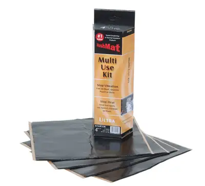 Hushmat Multi Use Kit w/ 4 Black Sheets of 12x11in Ultra 3.7 sq ft