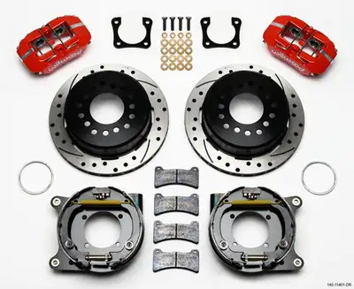 Wilwood Brakes Wilwood FDP-LP 11.00in P-Brake Kit Drill-Red Chevy 12 Bolt Spcl 2.81in Offset